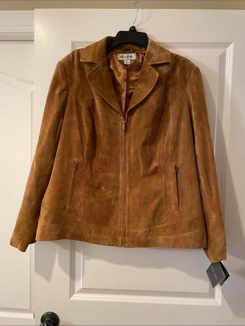 Preston & York Warm Chestnut Suede Zip Jacket